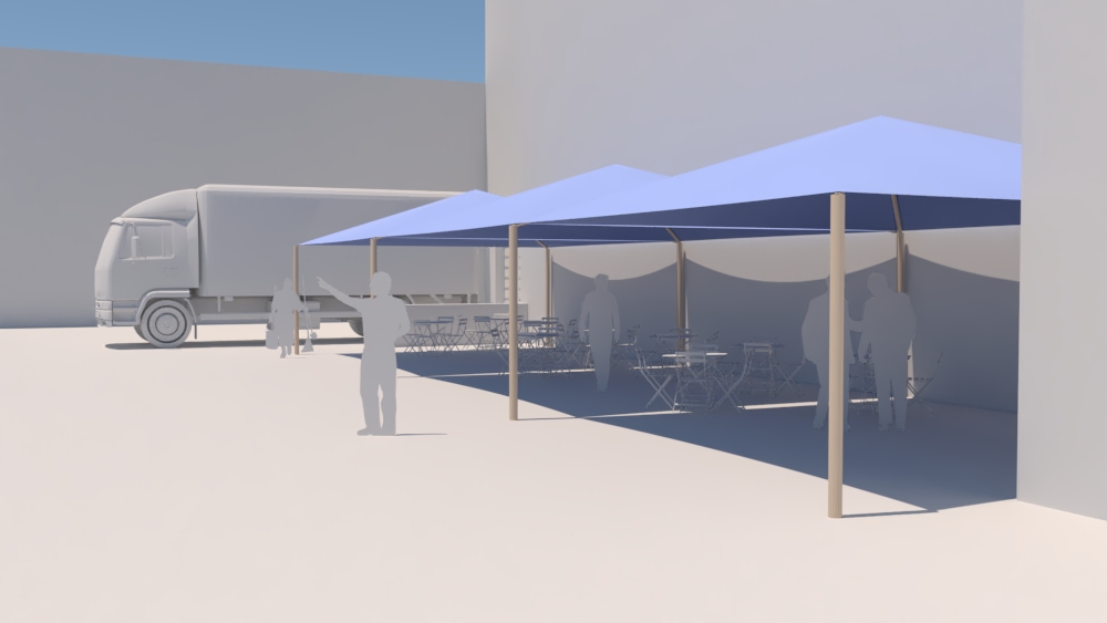 techo de 4 aguas para parque industrial